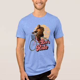 Let’s Ride Bigfoot Bicycle Retro Cycling Humour Tri-Blend Shirt