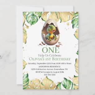 Let’s Roar into a Dino T Rex Party  Invitation