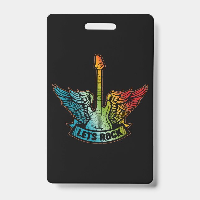 Let’s Rock Legend Rock And Roll Music Guitar ID Badge (Front)