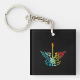 Let’s Rock Legend Rock And Roll Music Guitar Key Ring
