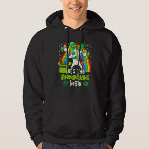 Let S Shenanigans Begin Funny Dabbing Unicorn St P Hoodie