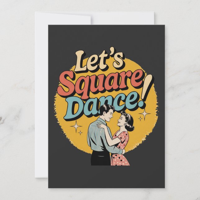 Let’s Square Dance Retro Square dancing gift  Invitation (Front)