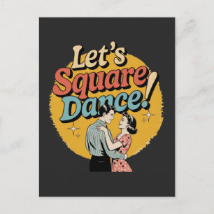 Let’s Square Dance Retro Square dancing gift Postcard
