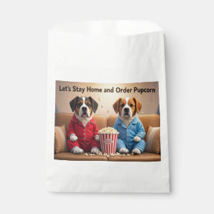 Let’s Stay Home and Order Pupcorn Cartoon dogs Favour Bags