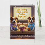 Let’s Stay Home and Order Pupcorn Cartoon dogs  Foil Greeting Card<br><div class="desc">Let’s Stay Home and Order Pupcorn Cartoon dogs in pyjamas watching a movie At MotherEagle Inspires, we blend the soul-stirring power of poetry with beautifully crafted everyday items to create gifts that inspire, comfort, and elevate your space. Each product—from mugs and apparel to home décor and stationery—features original poems designed to...</div>