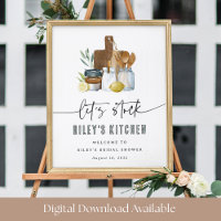 Let’s Stock the Kitchen Bridal Shower Welcome Sign