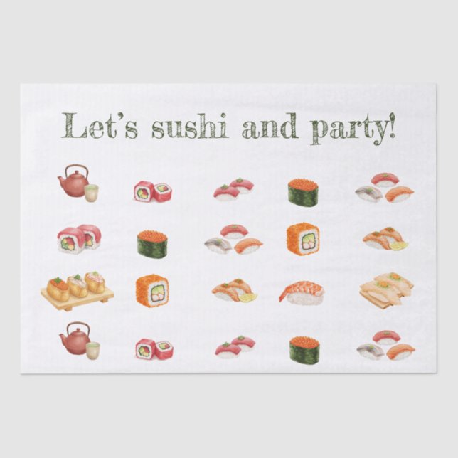 Let’s sushi and party! tissue paper (Front)