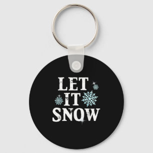 Let Snow Christmas Snowflakes Xmas Matching Family Key Ring