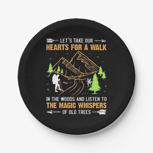 Let Take Our Hearts For A Walk Paper Plate (Front)