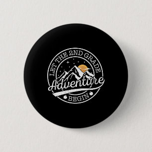 Let The 2nd Grade Adventure Begin Retro First Day 6 Cm Round Badge