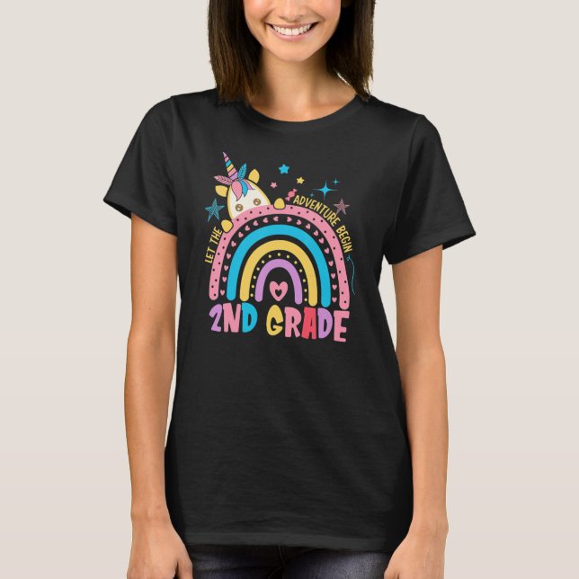 Let The 2nd Grade Adventure Begin Teacher Back To T-Shirt (Front)