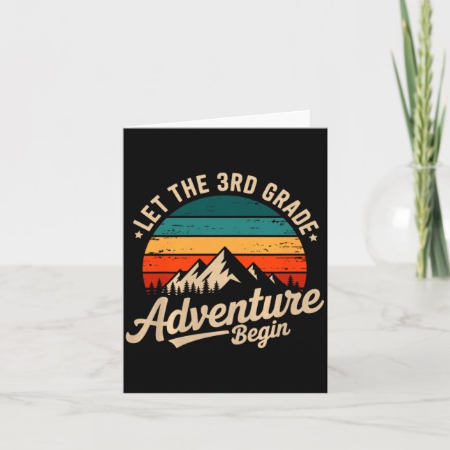 Let The 3rd Grade Adventure Begin Retro First Day  Card (Front)