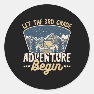 Let The 3rd Grade Adventure Begin Teacher Back to  Classic Round Sticker