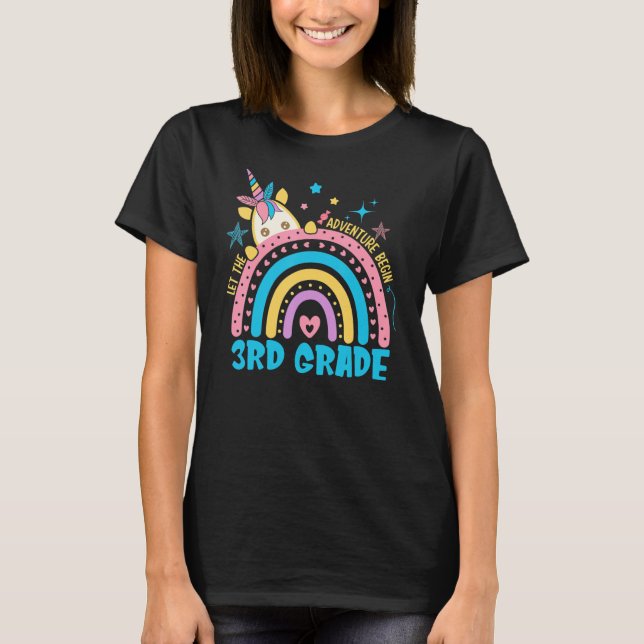 Let The 3rd Grade Adventure Begin Teacher Back To T-Shirt (Front)