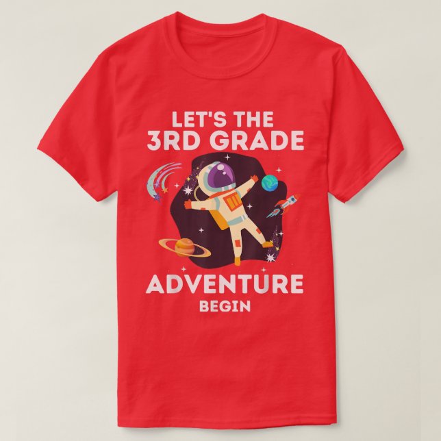 Let the 3rd Grade Adventure Begin, Third Grade, As T-Shirt (Design Front)