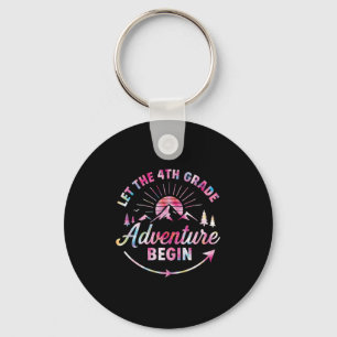 Let The 4th Grade Adventure Begin Retro First Day Key Ring