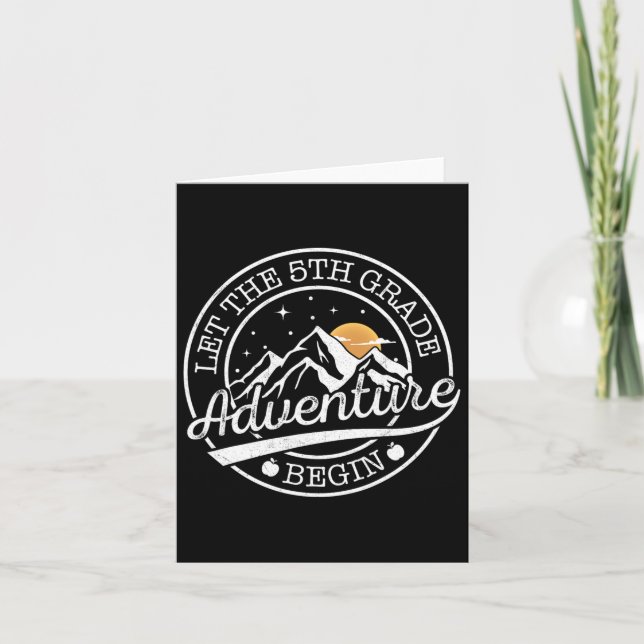 Let The 5th Grade Adventure Begin Retro First Day  Card (Front)