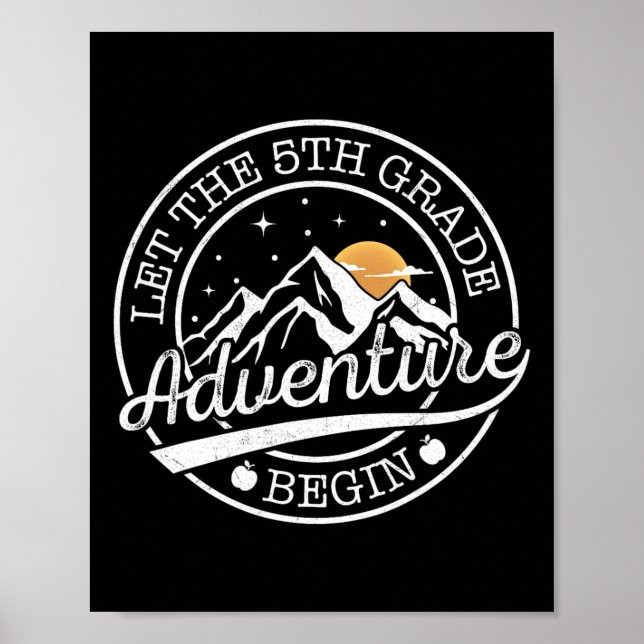 Let The 5th Grade Adventure Begin Retro First Day  Poster (Front)
