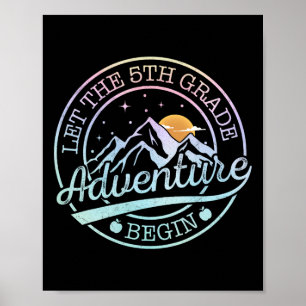Let The 5th Grade Adventure Begin Retro First Day Poster