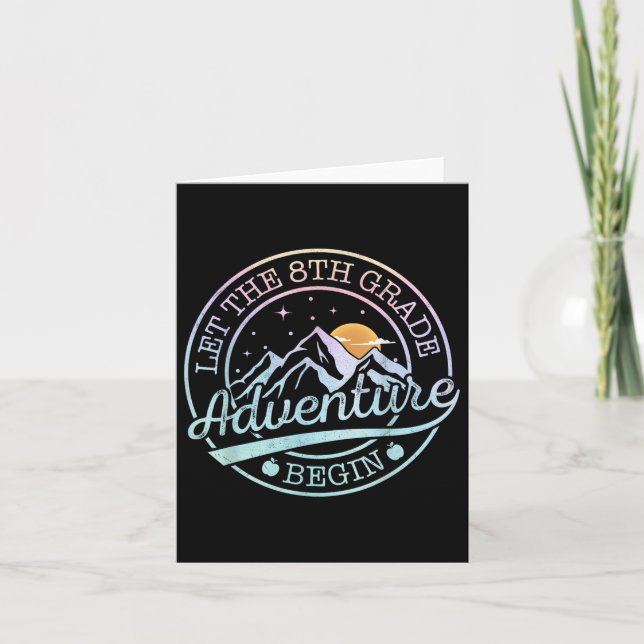 Let The 8th Grade Adventure Begin Retro First Day  Card (Front)