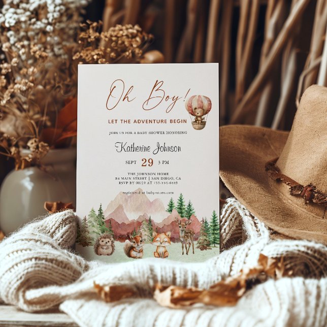 Let The Adventure Begin Animals Baby Shower Forest Invitation (Creator Uploaded)
