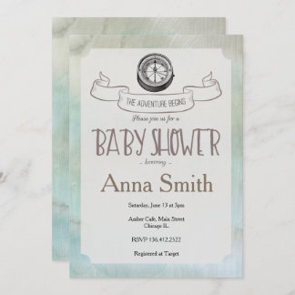 Let the Adventure Begin Baby Shower invitation