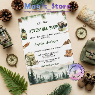 Let the Adventure Begin Baby Shower Invitation