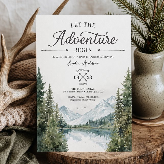 Let The Adventure Begin Baby Shower Invitation (Creator Uploaded)