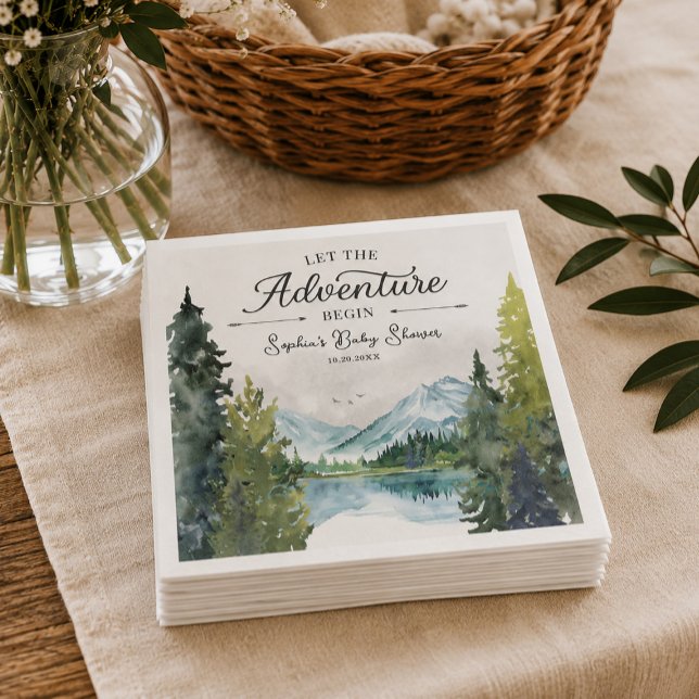 Let The Adventure Begin Baby Shower Napkins (Creator Uploaded)