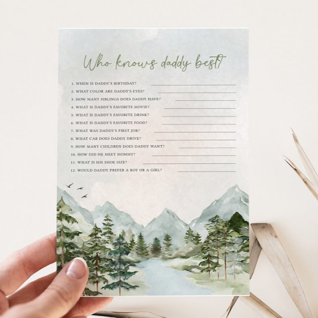 Let the Adventure Begin Baby Shower Who Knows Game (Let the Adventure Begin Baby Shower Game)