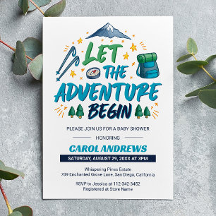 Let the Adventure Begin! Camping Baby Shower Invitation