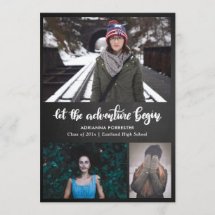 Let The Adventure Begin Chalkboard   Graduate Invitation