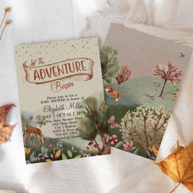 Let The Adventure Begin Coloured Pencil Baby Showe Invitation (Creator Uploaded)