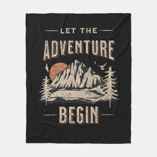 Let the adventure begin fleece blanket (Front)