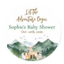 Let the Adventure Begin Forest Baby Shower Favours