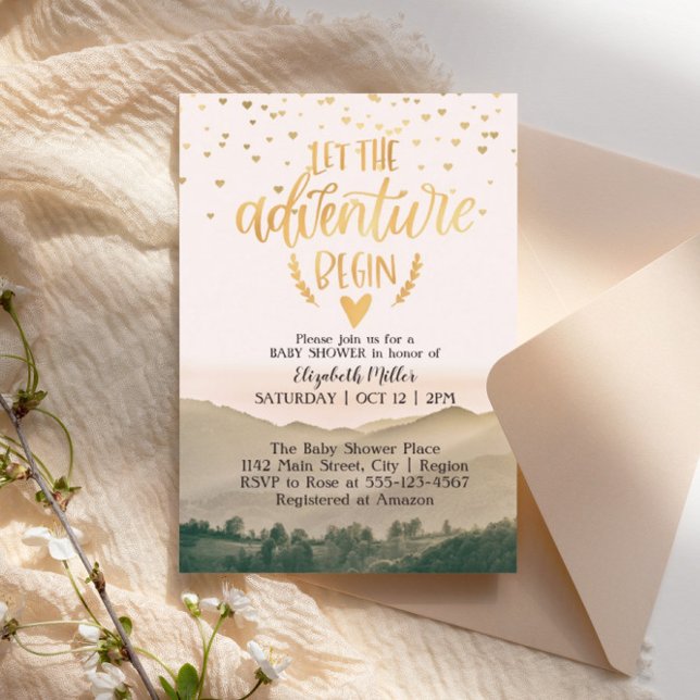Let The Adventure Begin Forest Baby Shower Invitation (Creator Uploaded)