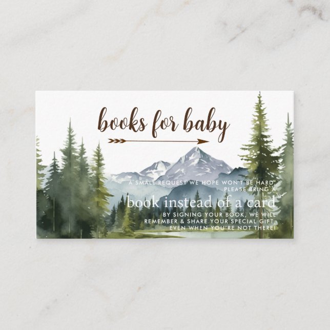 Let the Adventure Begin Forest baby shower request Enclosure Card (Front)