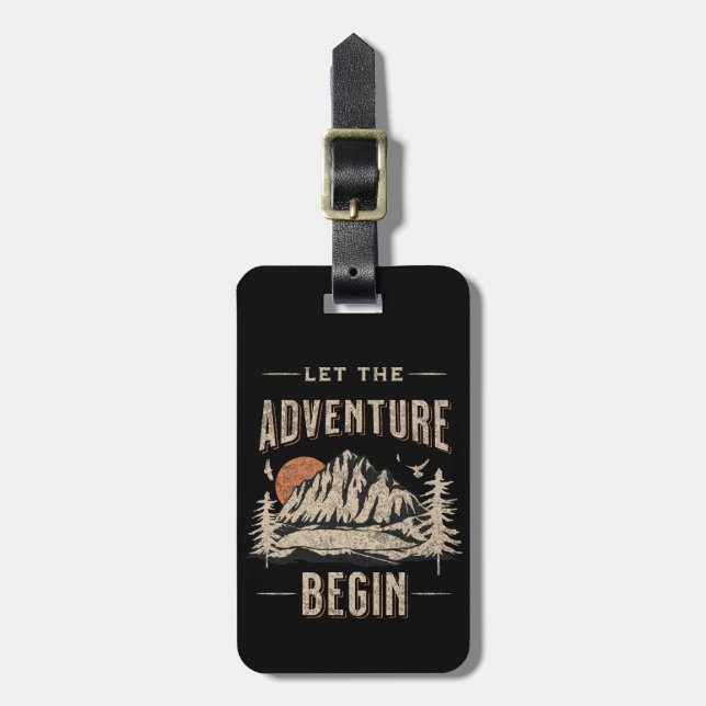 Let the adventure begin luggage tag (Front Vertical)