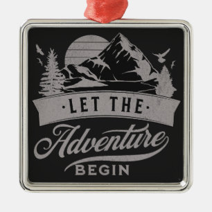 Let the adventure begin metal tree decoration