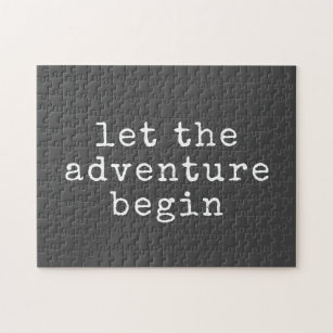 Let The Adventure Begin Modern Minimalist Quote   Jigsaw Puzzle