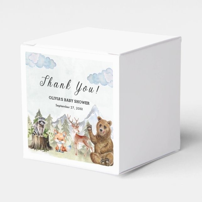Let the Adventure Begin Mountain Boy Baby Shower  Favour Box (Front Side)