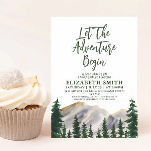 Let The Adventure Begin Mountain Boy Baby Shower Invitation