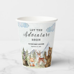 Let the Adventure Begin Mountain Boy Baby Shower  Paper Cups