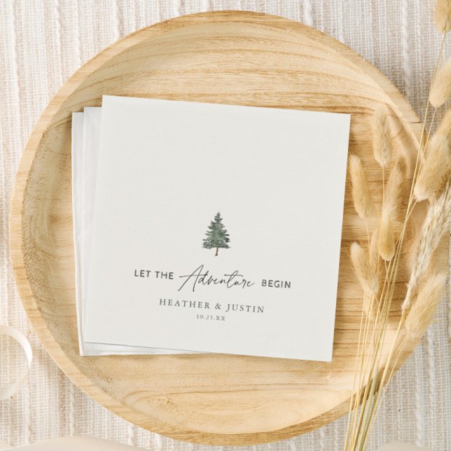 Let The Adventure Begin Mountain Wedding  Napkin (Creator Uploaded)