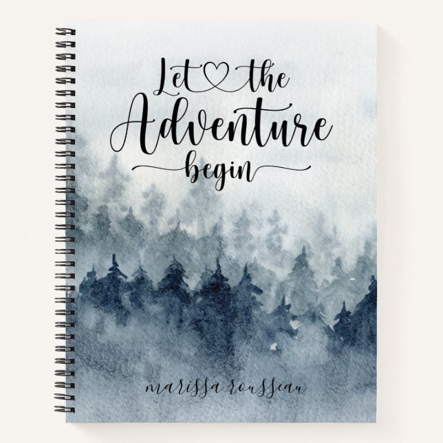 Let The Adventure Begin Personalised Forest Journa Notebook (Front)