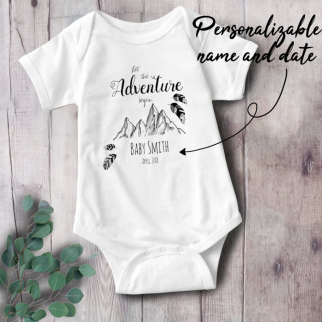 Let the Adventure begin personalizable name Baby B Bodysuit (Creator Uploaded)