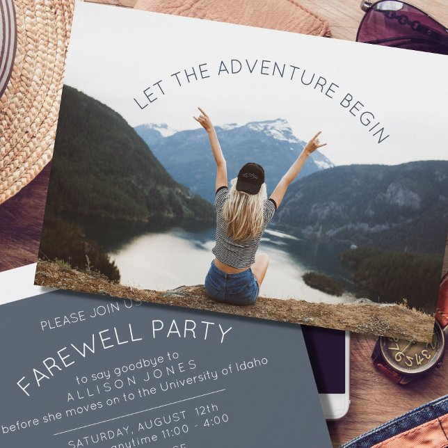 Let the Adventure Begin Photo Farewell Party Invitation (Creator Uploaded)