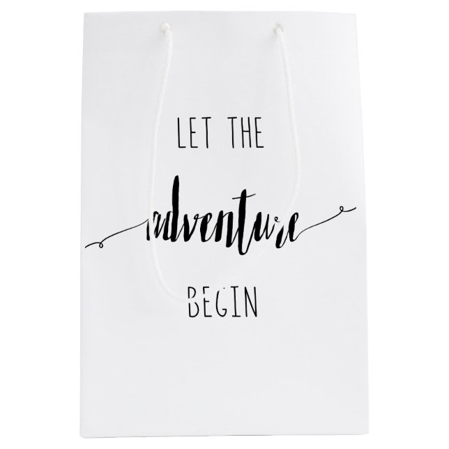 Let the Adventure Begin Quote Medium Gift Bag (Front)