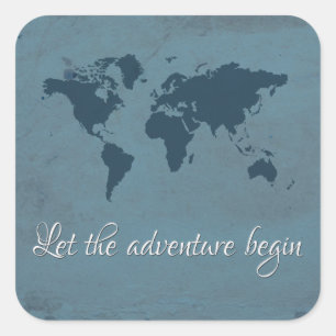 Let the adventure begin square sticker