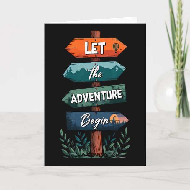 Let The Adventure Begin Summer Vacation Camp Campi Card (Front)